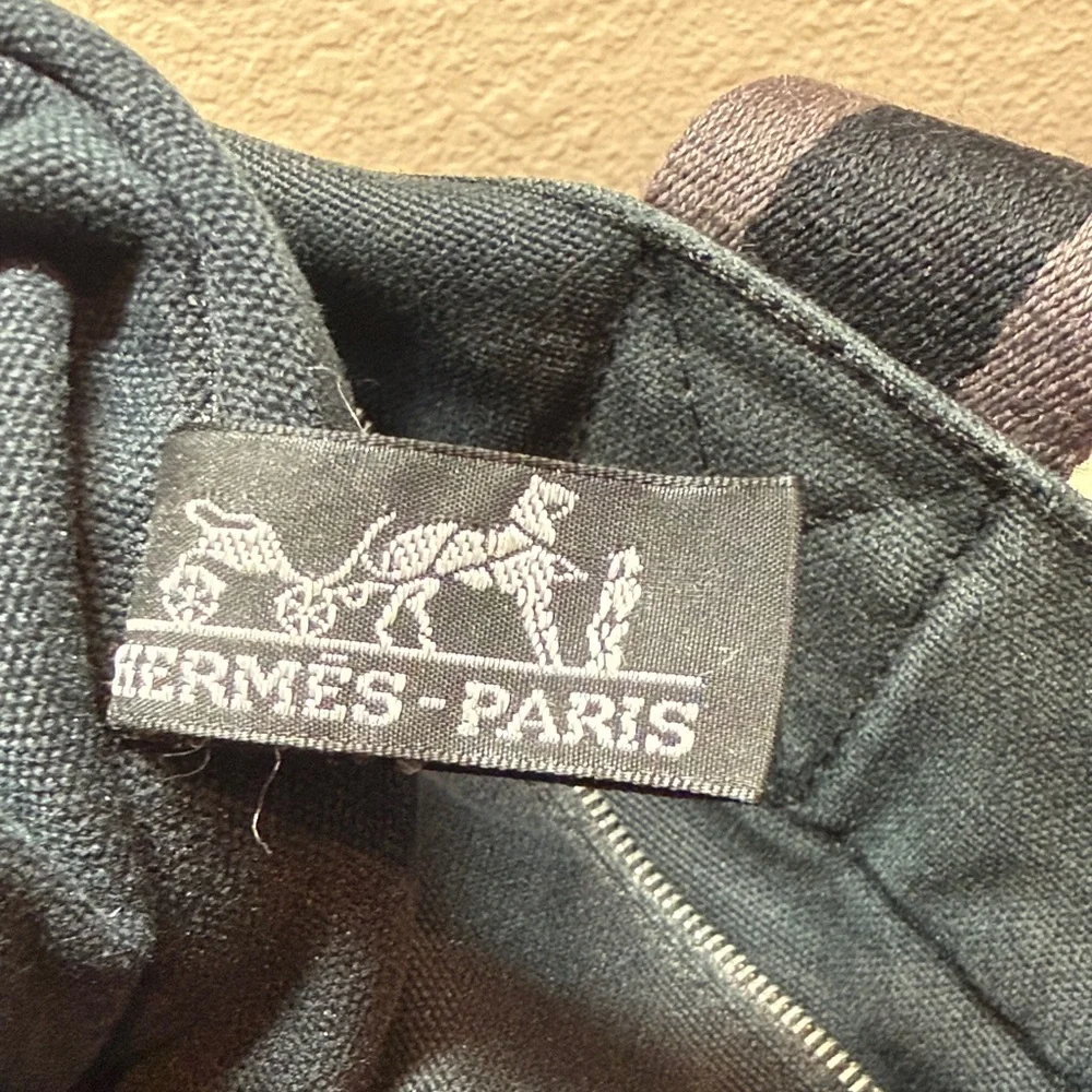Hermes Black and Brown Canvas Tote - Picture 4 of 7
